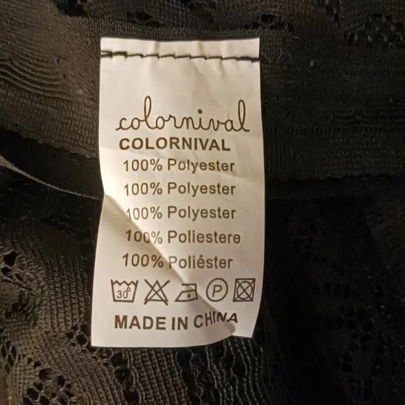 Colornival Swimwear Beach Pool Cover Up Poncho Black V Neck Lace Floral Paisley - Picture 13 of 13